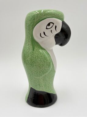 Green Parrot Macaw Bird Tiki Mug Cup Ceramic Barware Tropical